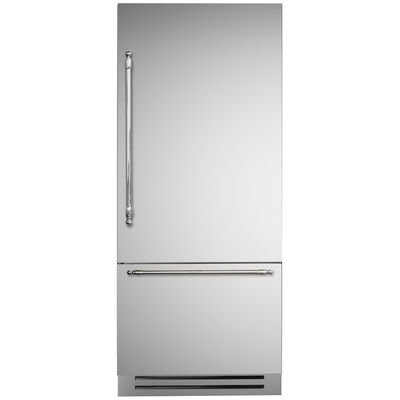 Bertazzoni 36 in. Built-In 19.6 cu. ft. Counter Depth Bottom Freezer Refrigerator with Ice Maker Right-Hand Door Swing - Stainless Steel | REF36BMBIXRT