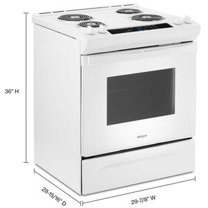 Whirlpool 30 in. 4.8 cu. ft. Oven Freestanding Electric Range with 4 Coil Burners - White, White, hires