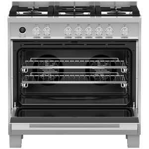 Fisher & Paykel Series 9 36 in. 4.9 cu. ft. True European Convection Dual Fuel Range with 5 Sealed Burners - Stainless Steel, , hires