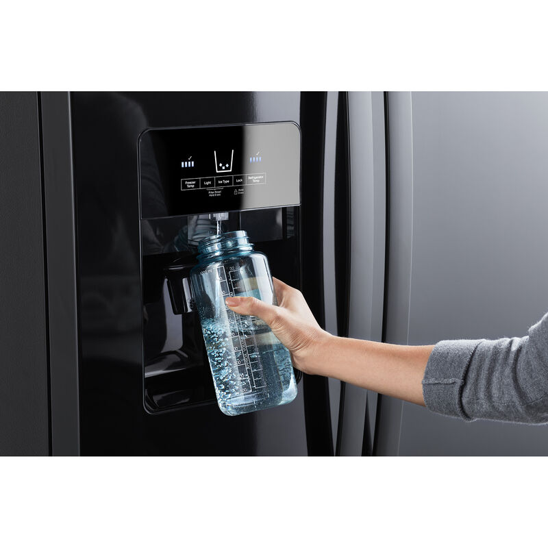 Whirlpool 36 in. 24.5 cu. ft. Side-by-Side Refrigerator - Black, Black, hires