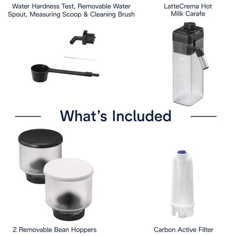 De'Longhi Rivelia Automatic Espresso Machine with Milk Frother and Removable Bean Hoppers - White, White, hires