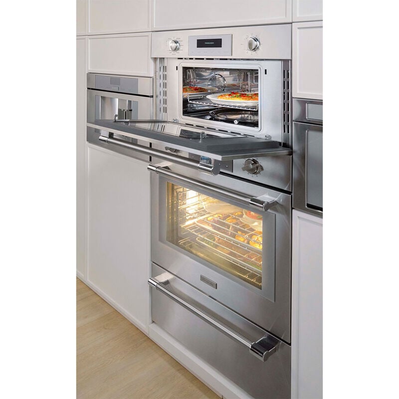 Thermador Professional Series 30 in. 1.6 cu. ft. 1000W Built-In Microwave with Convection & Sensor Cooking - Stainless Steel, , hires