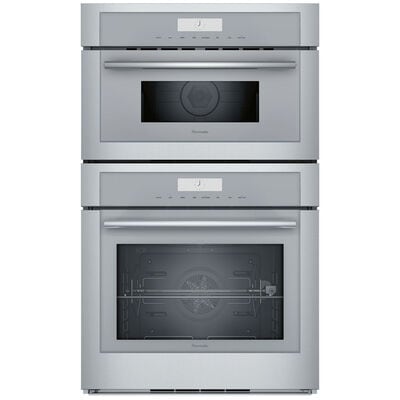 Thermador Masterpiece Series 30 in. 6.1 cu. ft. Smart Speed Electric Microwave/Wall Oven Combo with True European Convection - Stainless Steel | MEDMC301WS