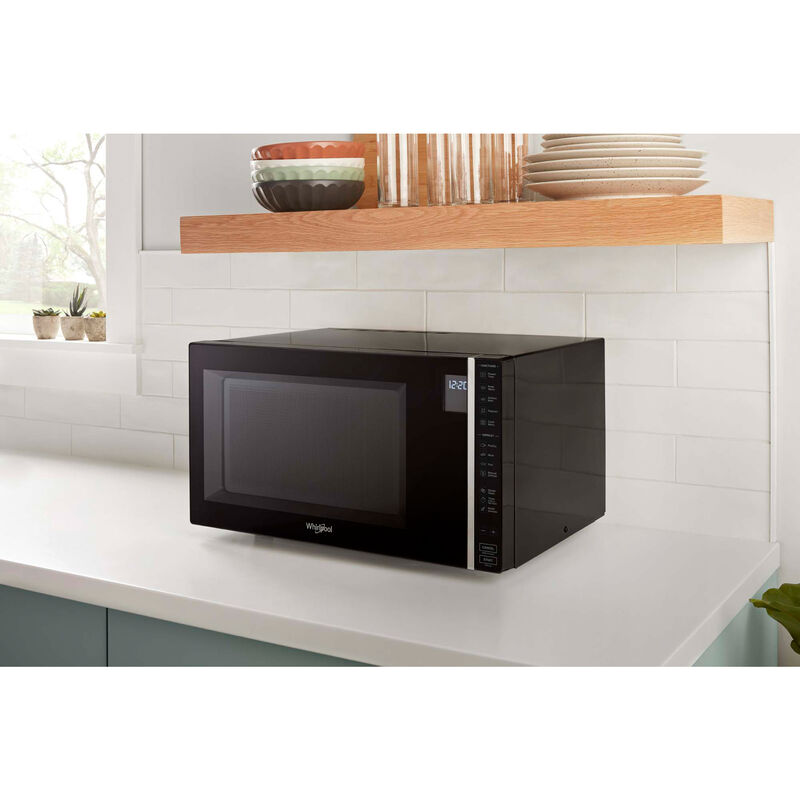 Whirlpool 21 in. 1.1 cu. ft. Countertop Microwave with 10 Power Levels - Black, Black, hires
