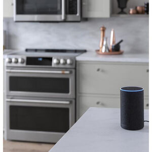 Cafe 30 in. 6.7 cu. ft. Smart Air Fry True European Convection Double Oven Slide-In Electric Range with Smoothtop Burners - Stainless Steel, Stainless Steel, hires