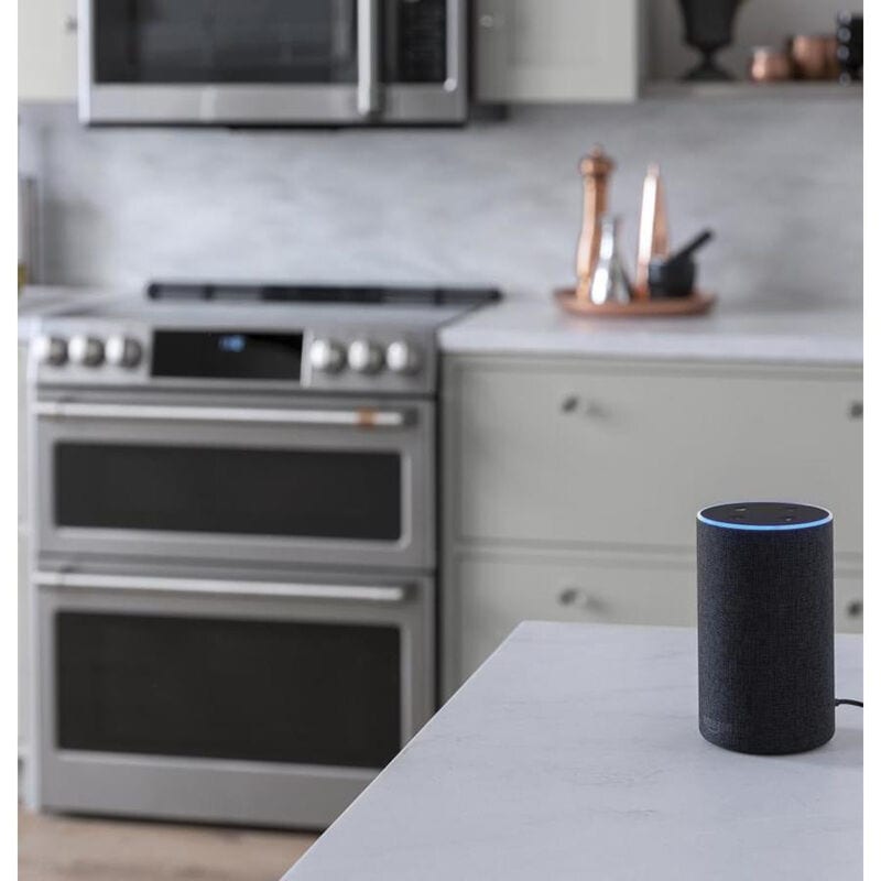 Cafe 30 in. 6.7 cu. ft. Smart Air Fry True European Convection Double Oven Slide-In Electric Range with Smoothtop Burners - Stainless Steel, Stainless Steel, hires