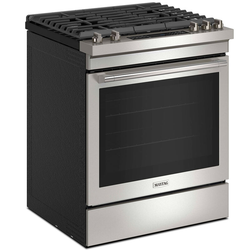Maytag 30 in. 5.8 cu. ft. Air Fry True European Convection Slide-In Gas Range with 5 Sealed Burners - Fingerprint Resistant Stainless, , hires