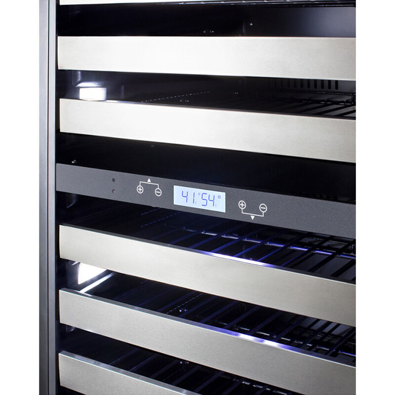Summit 24 in. Wine Cooler with Wire Racks, Multi-Temperature Zones & 149 Bottle Capacity - Stainless Steel, , hires