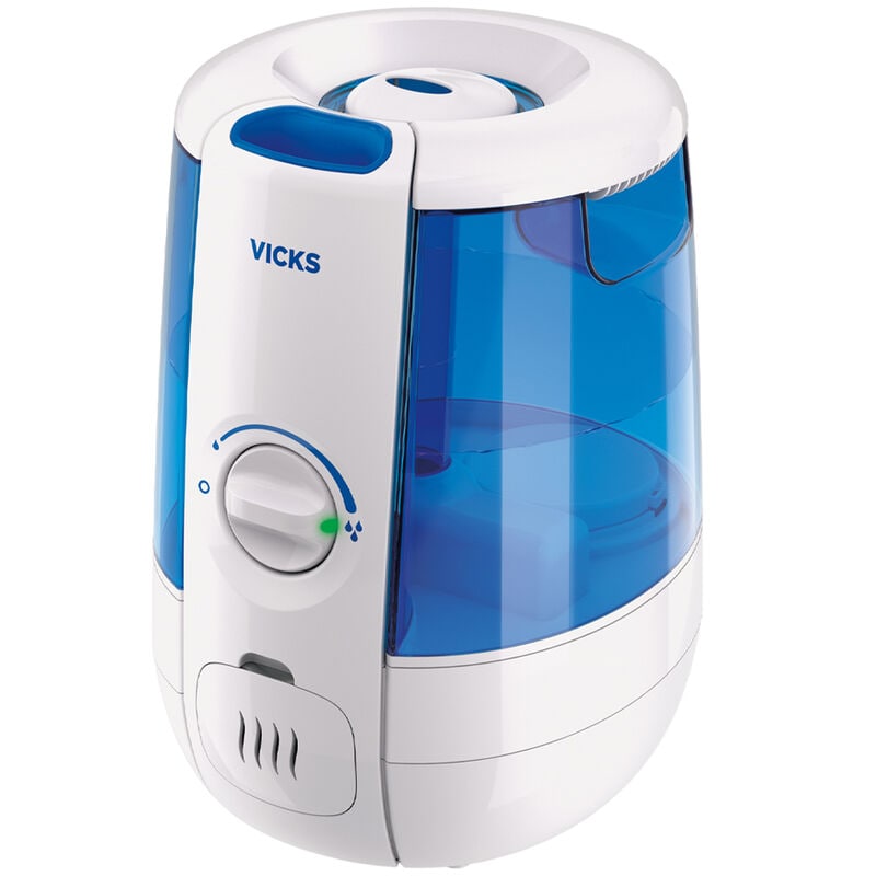 Vicks Ultrasonic Mist Humidifier with Built-In Timer - White and Blue, , hires