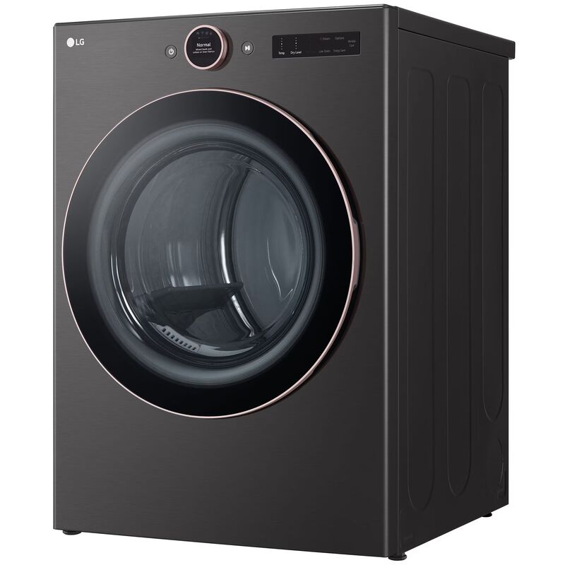 LG 27 in. 7.4 cu. ft. Smart Stackable Electric Dryer with AI Sensor Dry, TurboSteam, Sanitize & Steam Cycle - Black, Black, hires