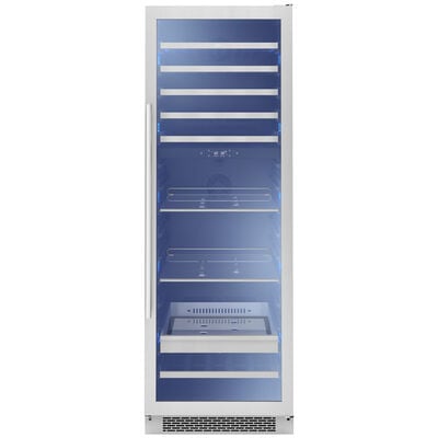 Zephyr Presrv Series 24 in. Wine Cooler with Wood Racks, Dual Temperature Zones & 59 Bottle Capacity - Stainless Steel | PRWB24F02AG