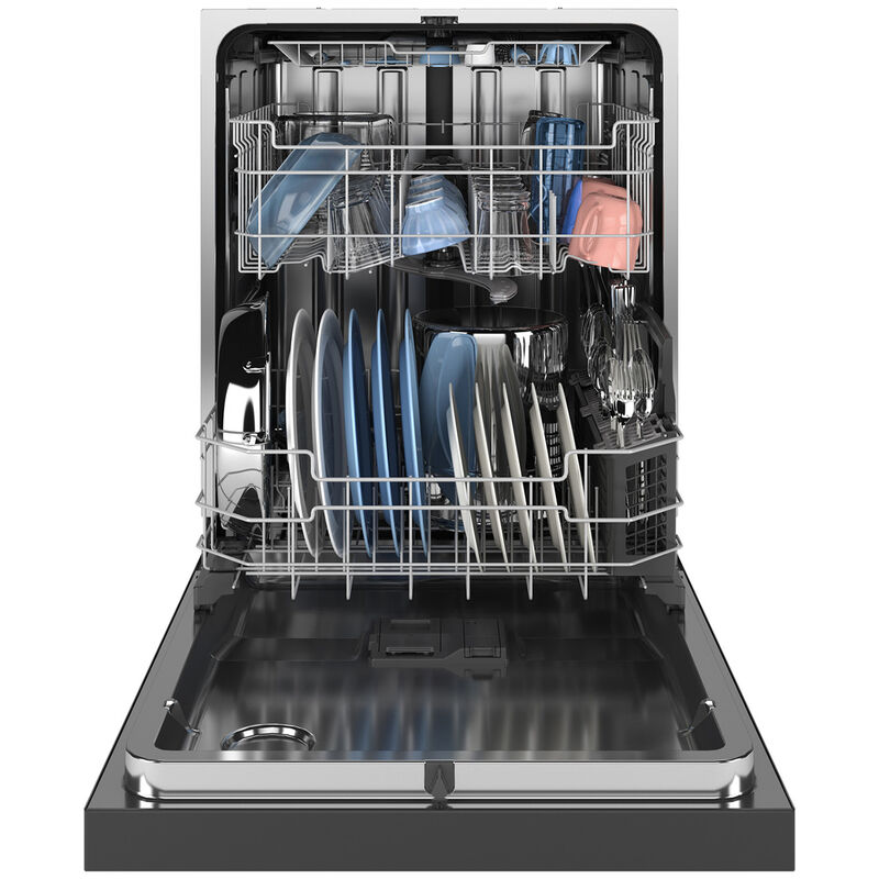 GE 24 in. Front Control Flush-Mount Dishwasher with 47 dBa Sound Level, 3rd-Rack, Dry Boost & Pocket Handle - Slate, Slate, hires
