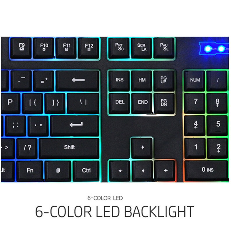 HP Gaming Gear Wired Waterproof RGB Gaming Keyboard and 7 Color Mouse Combo, , hires