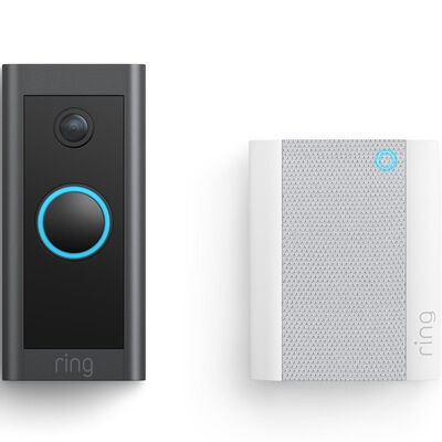 Ring - Wi-Fi Smart Video Doorbell - Wired with Chime - Black | B09NLDYGHQ