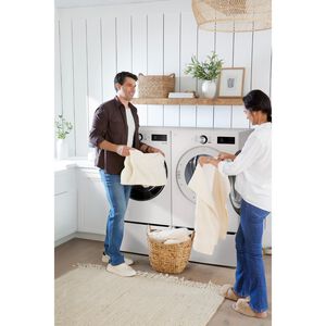 LG 27 in. 5.0 cu. ft. Smart Stackable Front Load Washer with TurboWash 360, AI DD Built-In Intelligence, Sanitize & Steam Cycle - Alpine White, , hires