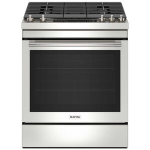Maytag 30 in. 5.8 cu. ft. Air Fry Convection Oven Slide-In Natural Gas Range with 5 Sealed Burners - Fingerprint Resistant Stainless Steel, , hires