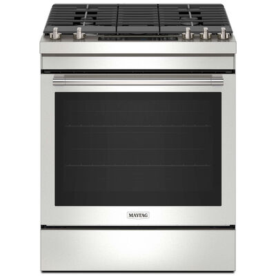 Maytag 30 in. 5.8 cu. ft. Air Fry Convection Oven Slide-In Natural Gas Range with 5 Sealed Burners - Fingerprint Resistant Stainless Steel | MGS8800PZ
