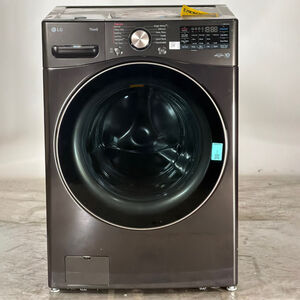 LG 27 in. 4.5 cu. ft. Smart Stackable Front Load Washer with Sanitize & Steam Wash Cycle - Black Steel (Open Box Excellent Condition), , hires