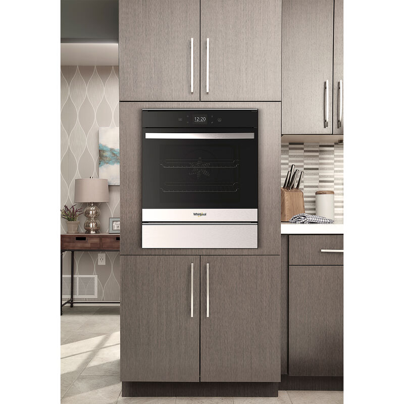 Whirlpool 24 in. 2.9 cu. ft. Electric Smart Wall Oven with True European Convection & Self Clean - Fingerprint Resistant Stainless Steel, , hires
