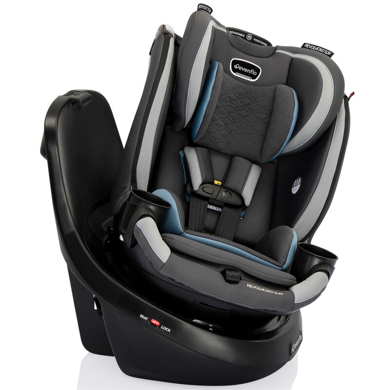 Evenflo Revolve360 Slim 2-in-1 Rotational Car Seat with Quick Clean Cover - Stow Blue, Stow Blue, hires