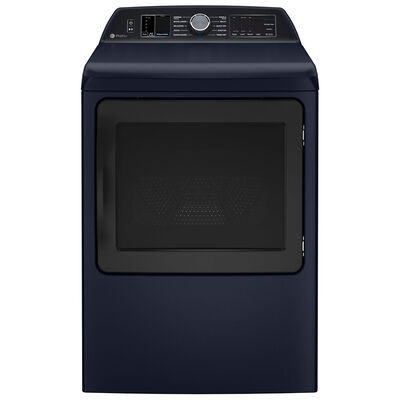GE Profile 27 in. 7.3 cu. ft. Smart Gas Dryer with Sensor Dry, Sanitize Cycle & Steam Cycle - Sapphire Blue | PTD80GBPTRS