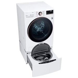 LG 27 in. 4.5 cu. ft. Smart Stackable Front Load Washer with TurboWash 360, Sanitize & Steam Wash Cycle - White, White, hires