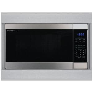 Sharp 27 in. Built-in Trim Kit for Microwaves - Stainless Steel, , hires