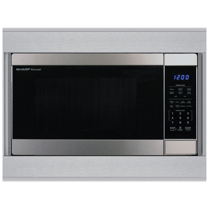 Sharp 27 in. Built-in Trim Kit for Microwaves - Stainless Steel, , hires