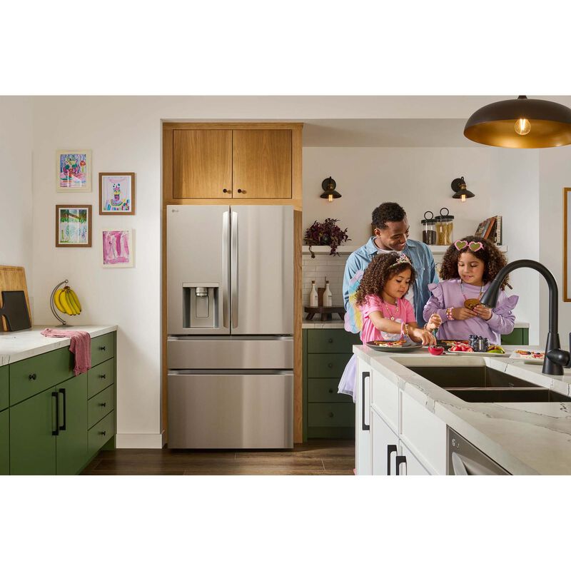 LG 36 in. 28.6 cu. ft. Smart 4-Door French Door Refrigerator with Ice & Water Dispenser - PrintProof Stainless Steel, PrintProof Stainless Steel, hires