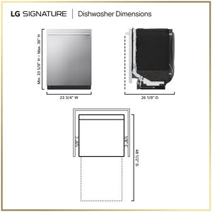 LG SIGNATURE 24 in. Top Control Flush-Mount Smart Dishwasher with 39 dBA Sound Level, 3rd-Rack & Dynamic Heat Dry with AOD - PrintProof Stainless Steel, , hires