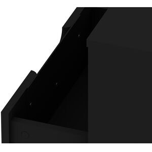 Manhattan Comfort Rockefeller Mid-Century Modern 1-Drawer Nightstand Black, Black, hires