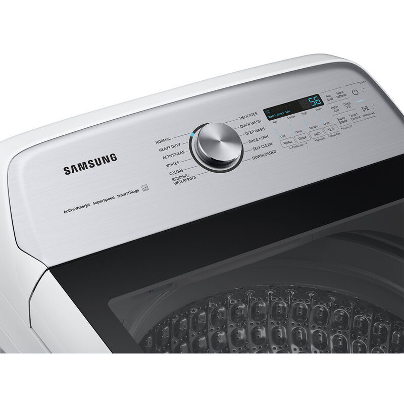 Samsung 27 in. 5.4 cu. ft. Smart Top Load Washer with ActiveWave Agitator and Super Speed Wash - White, White, hires
