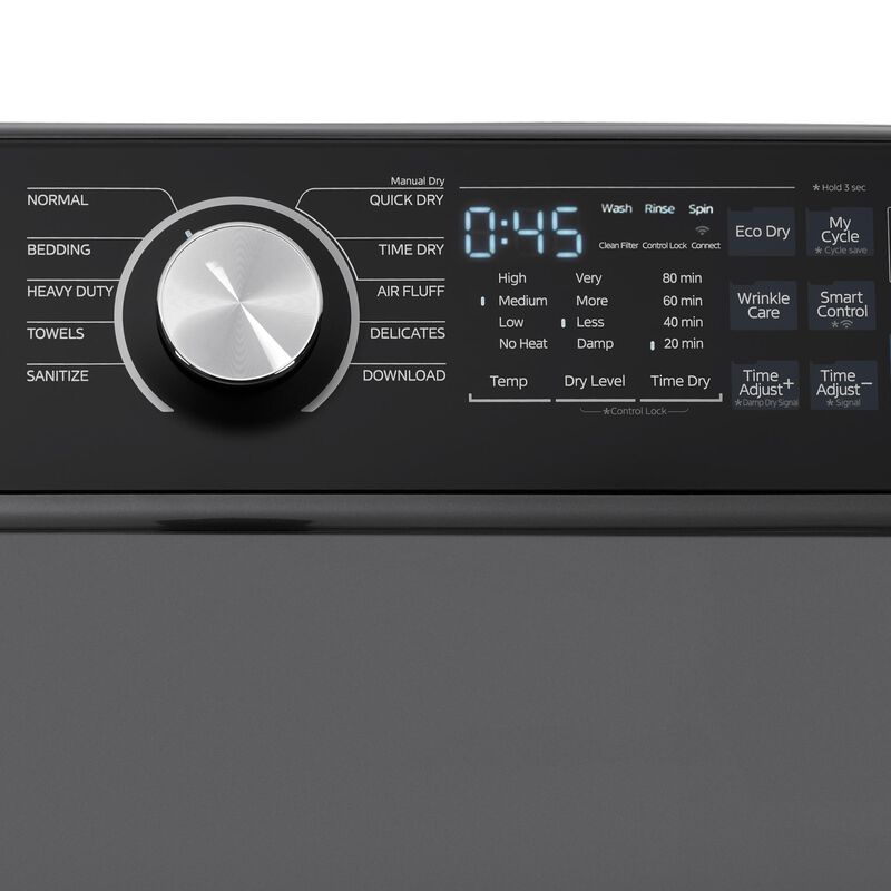 Midea 27 in. 7.0 cu. ft. Smart Electric Dryer with Sensor Dry & Sanitize Cycle - Metallic Gray, Metallic Gray, hires