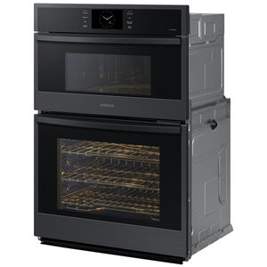 Samsung 30 in. 7 cu. ft. Smart Speed/ Steam Electric Microwave/Wall Oven Combo with Dual Convection & Sensor Cooking - Matte Black, , hires