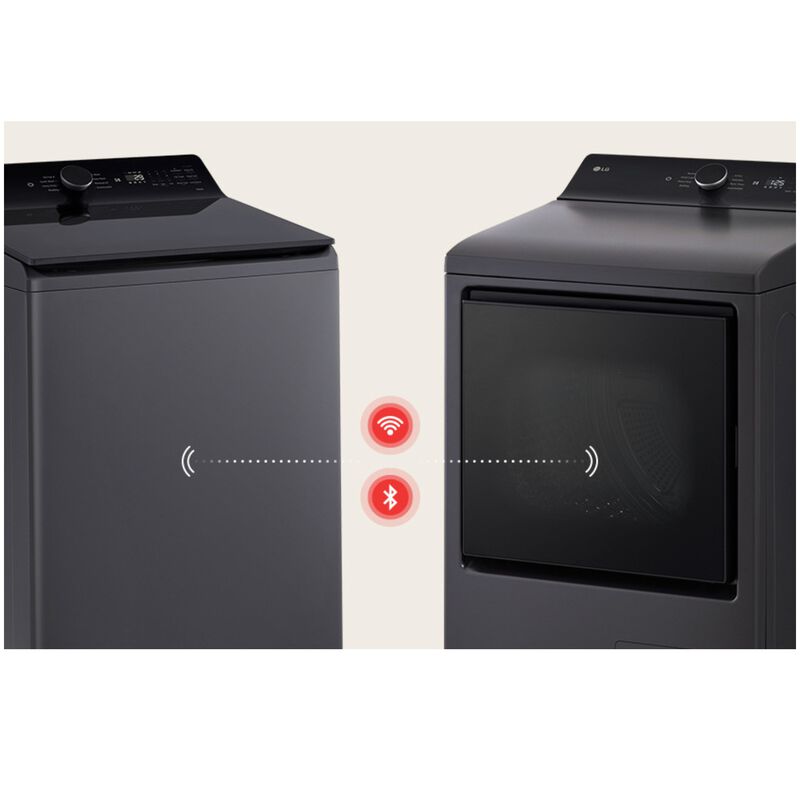 LG 27 in. 5.5 cu. ft. Smart Top Load Washer with EasyUnload, TurboWash3D Technology & AI Sensing - Matte Black, Matte Black, hires
