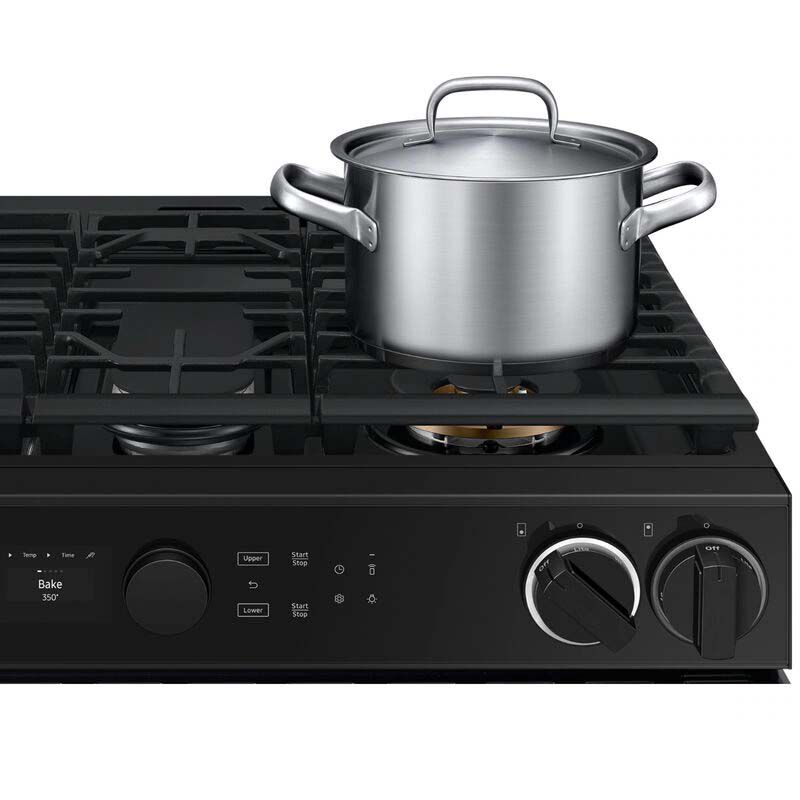 Samsung Bespoke 30 in. 6.1 cu. ft. Smart Air Fry True European Convection Double Oven Slide-In Dual Fuel Range with 5 Sealed Burners & Griddle - Stainless Steel, , hires