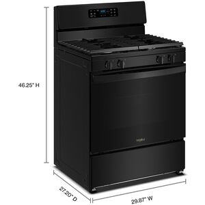 Whirlpool 30 in. 5.1 cu. ft. Gas Range with 4 Sealed Burners - Black, , hires