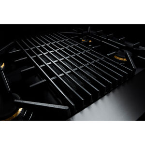 JennAir Noir 36 in. 4-Burner Natural Gas Rangetop with Grill, Simmer Burner & Power Burner - Stainless Steel, , hires