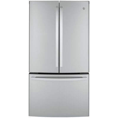 GE 36 in. 23.1 cu. ft. Counter Depth French Door Refrigerator with Ice Maker - Fingerprint Resistant Stainless | GWE23GYNFS