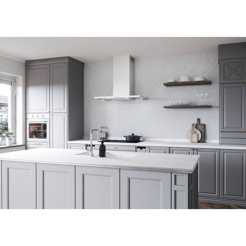 Zephyr 30 in. Convertible Chimney Style Range Hood with 600 CFM, 5 Fan Speeds & 2 LED Lights - Stainless Steel, , hires