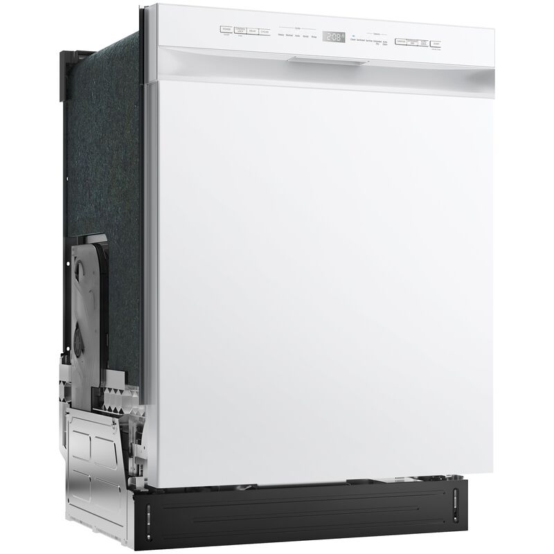 Midea 24 in. Front Control Flush-Mount Dishwasher with 52 dBA Sound level, Auto Open Door & Pocket Handle - White, , hires