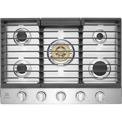 Electrolux 30 in. Natural Gas Cooktop with 5 Sealed Burners - Stainless Steel | ECCG3068AS