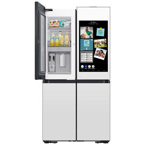Samsung Bespoke 36 in. 22.5 cu. ft. Smart Counter Depth 4-Door French Door Refrigerator with Internal Water Dispenser - White Glass, White Glass, hires