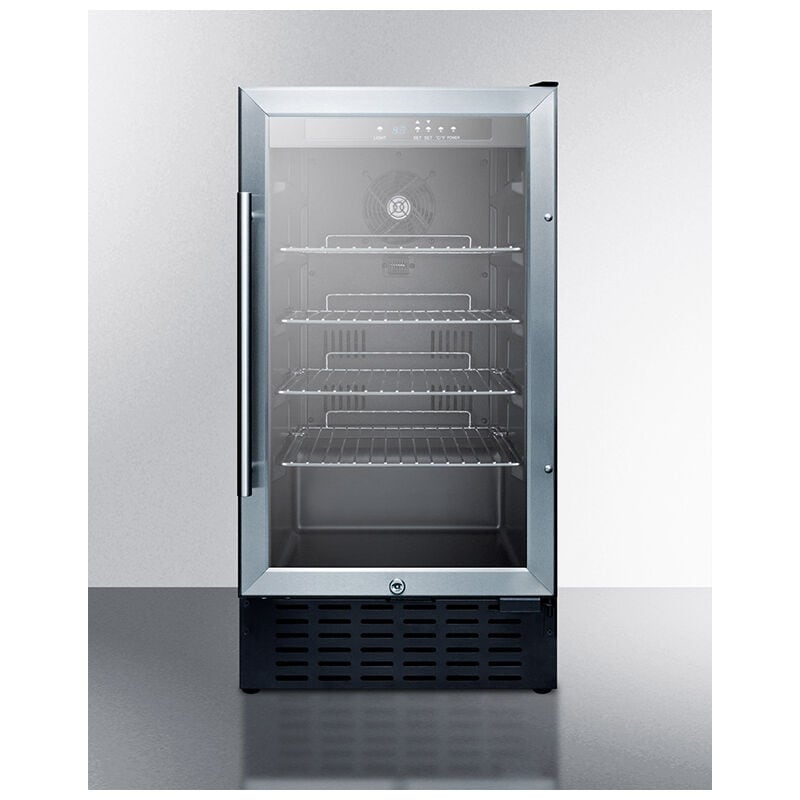 Summit Commercial 18 in. 2.7 cu. ft. Built-In/Freestanding Beverage Center with Adjustable Shelves & Digital Control - Stainless Steel, , hires