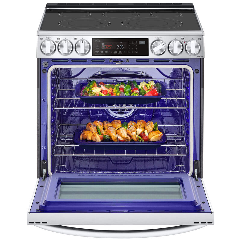 LG 30 in. 6.3 cu. ft. Smart Air Fry Convection Oven Slide-In Electric Range with 5 Radiant Burners - PrintProof Stainless Steel, , hires