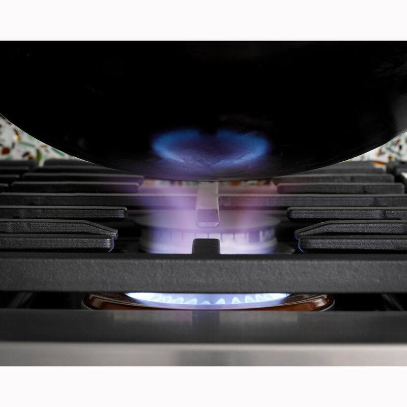 Cafe 48 in. 6-Burner Natural Gas Rangetop with Griddle, Simmer Burner & Power Burner - Matte White, Matte White, hires