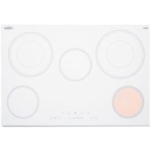 Summit 30 in. 5-Burner Electric Cooktop with Power Burner - White, , hires