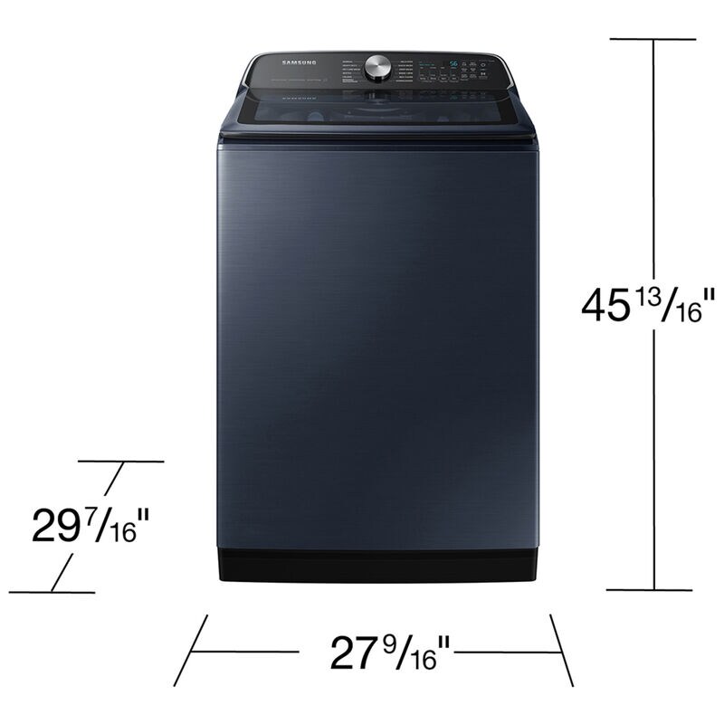 Samsung 27 in. 5.4 cu. ft. Smart Top Load Washer with Pet Care Solution & Super Speed Wash - Brushed Navy, Brushed Navy, hires