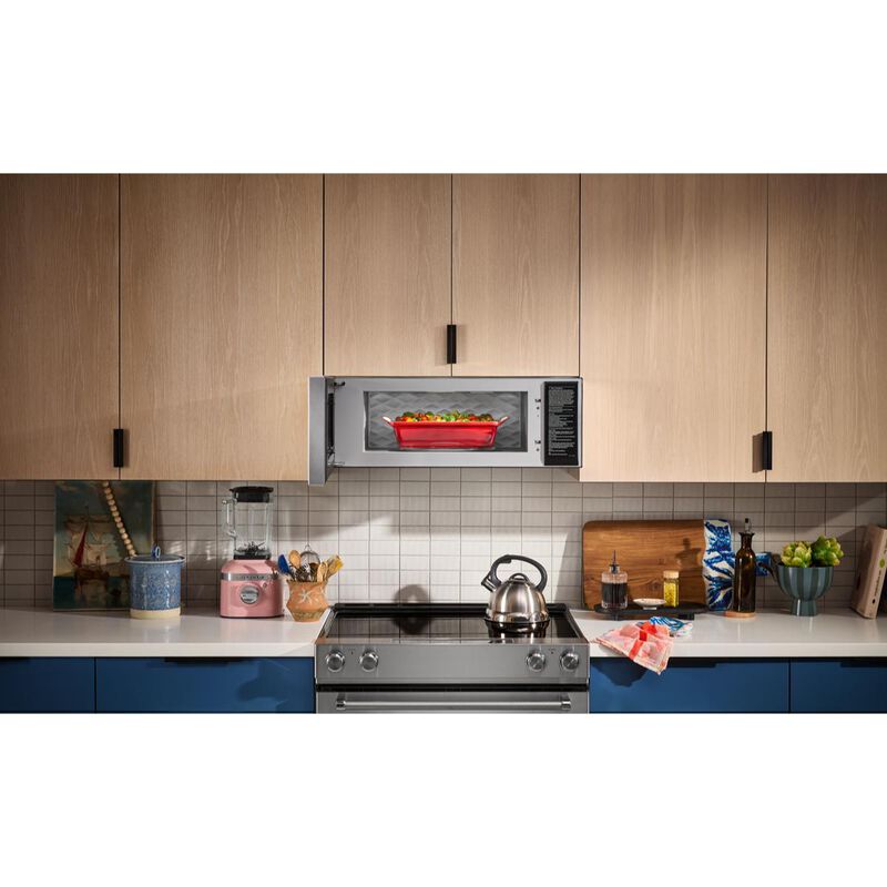 KitchenAid 30 in. 1.1 cu. ft. 1000W Low Profile Smart Over-the-Range Microwave with 600 CFM & Sensor Cooking - Fingerprint Resistant Stainless, , hires
