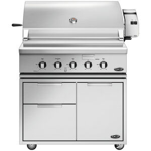 DCS Series 7 36 in. 3-Burner Built-In Liquid Propane Gas Grill with Rotisserie & Smoke Box - Stainless Steel, , hires